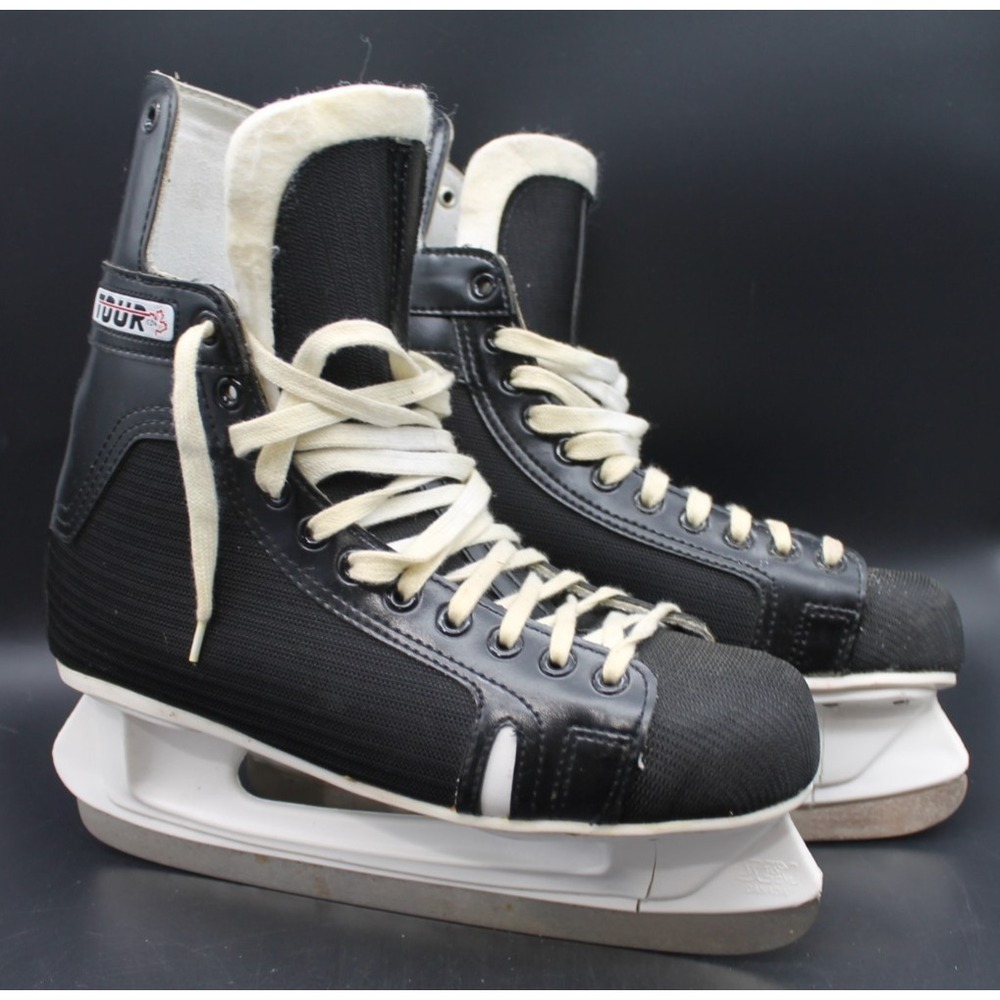 Tour PowerPlay XL-45 Hockey Skates Size 12 Black White Recreational Ice Skates